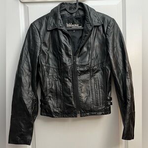 Wilsons Leather Black Zip-Up Jacket Women’s Size 12